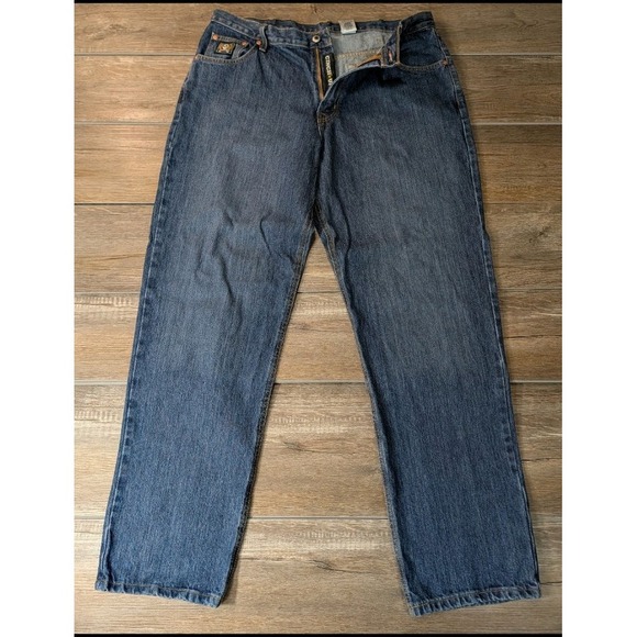 Cinch Other - Cinch Jeans Mens 38x34 Blue Denim Black Label Rigid Loose Fit Tapered Cowboy
